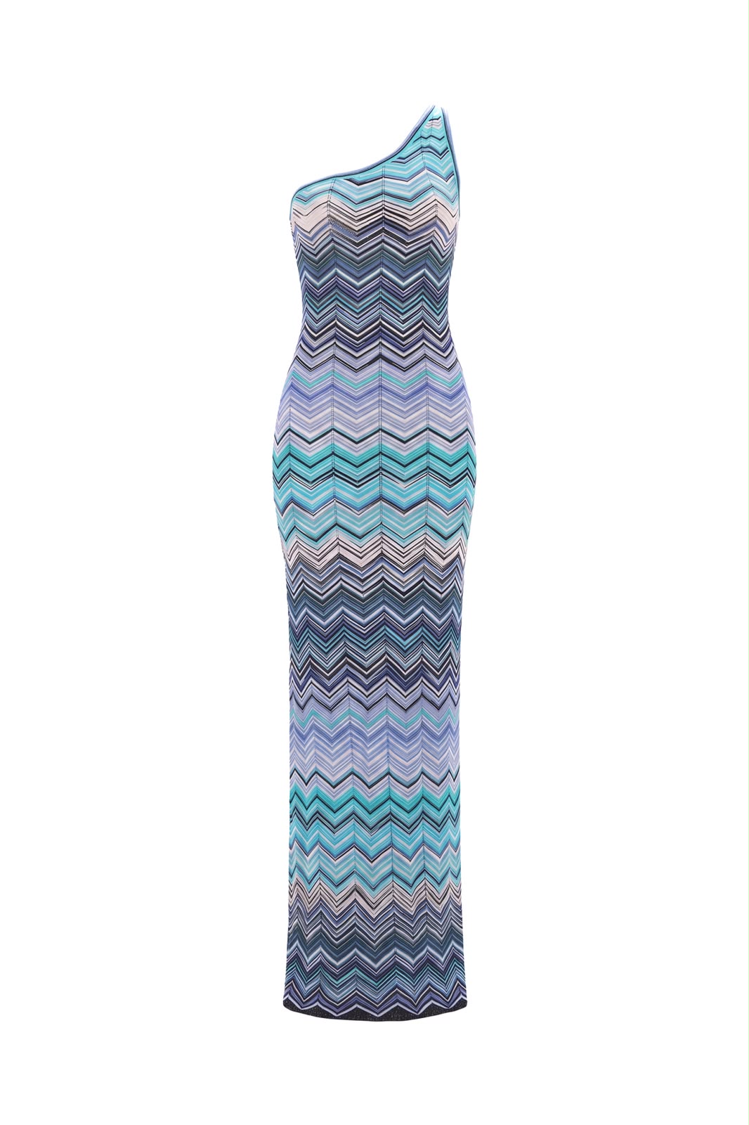 MISSONI Chevron One-Shoulder Maxi Dress