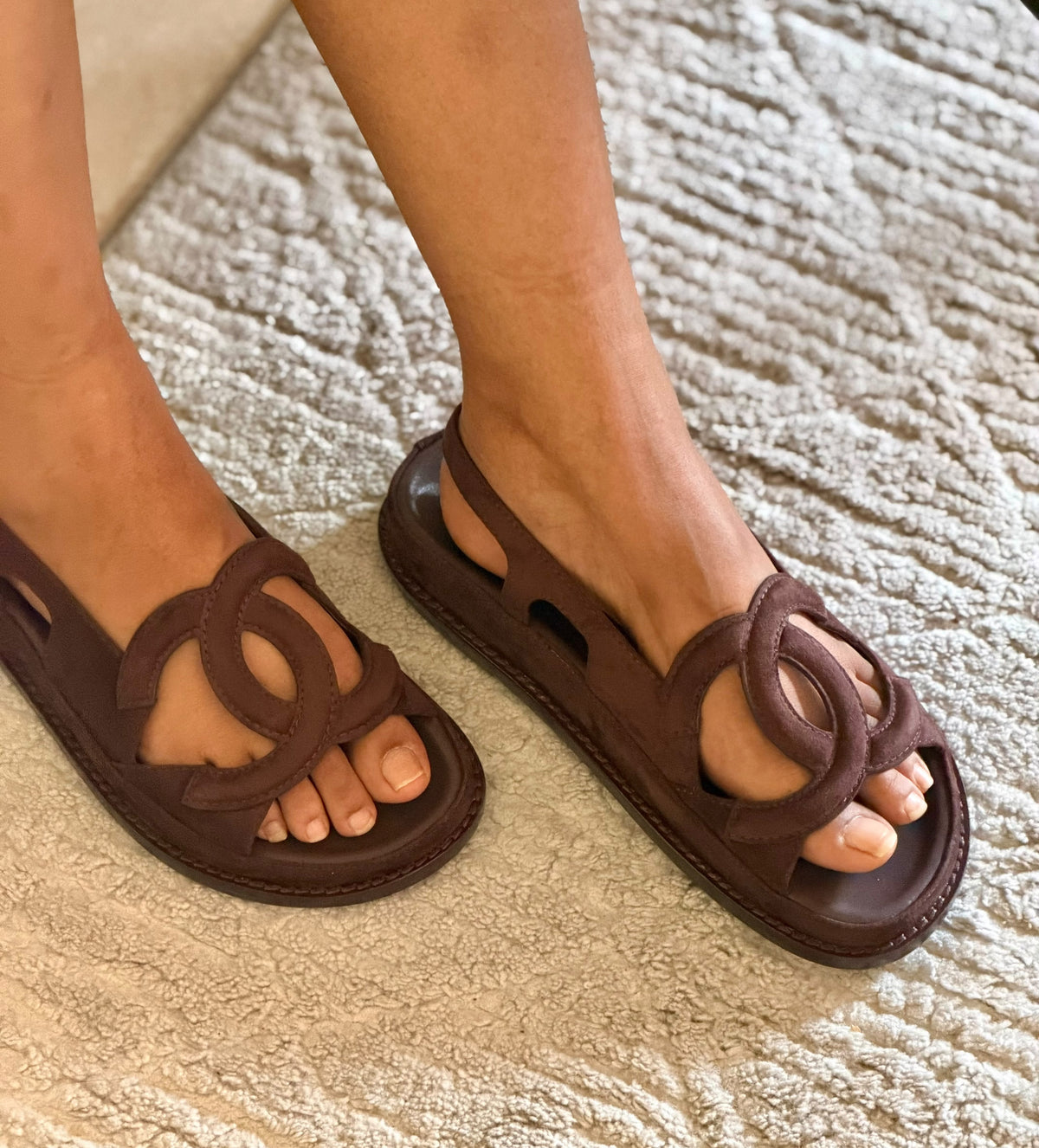 Chanel Chunky Suede Sandals