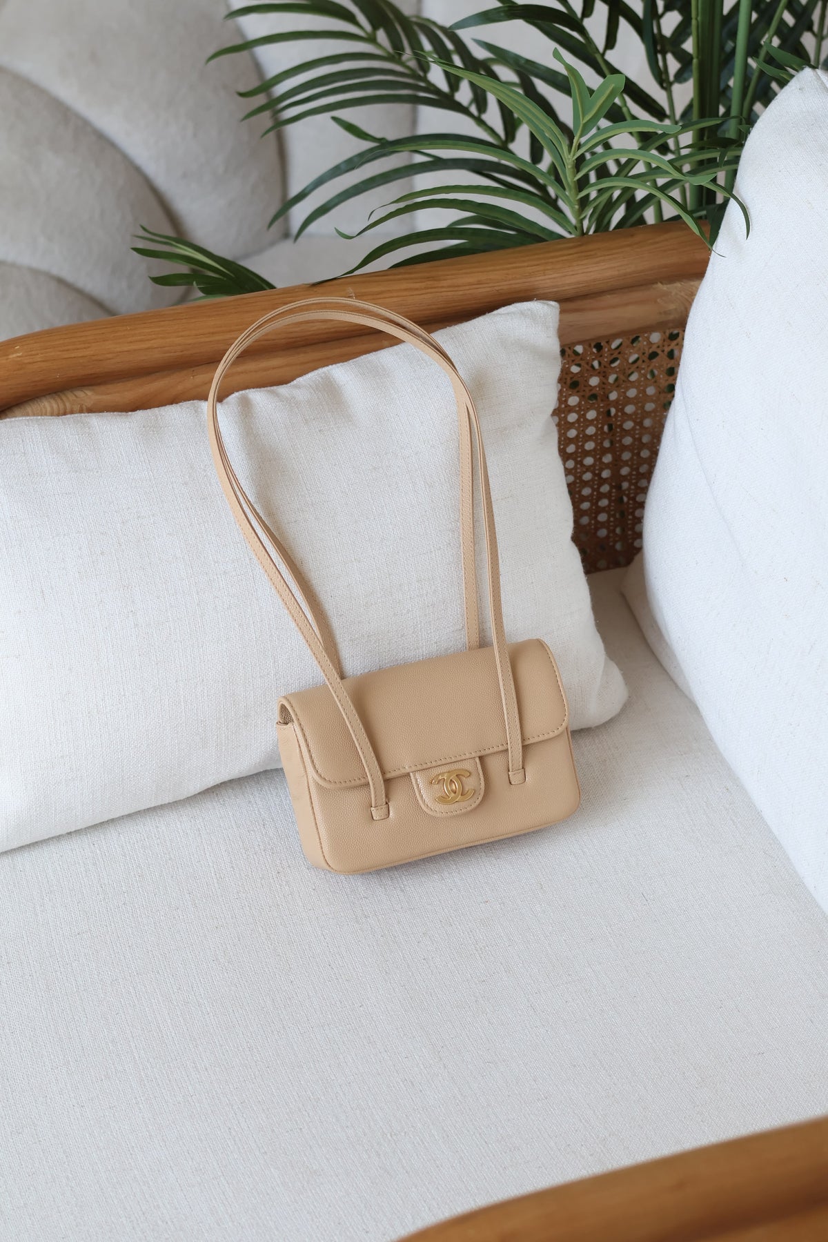 Chanel Flap Bag with CC Logo and Twin Straps