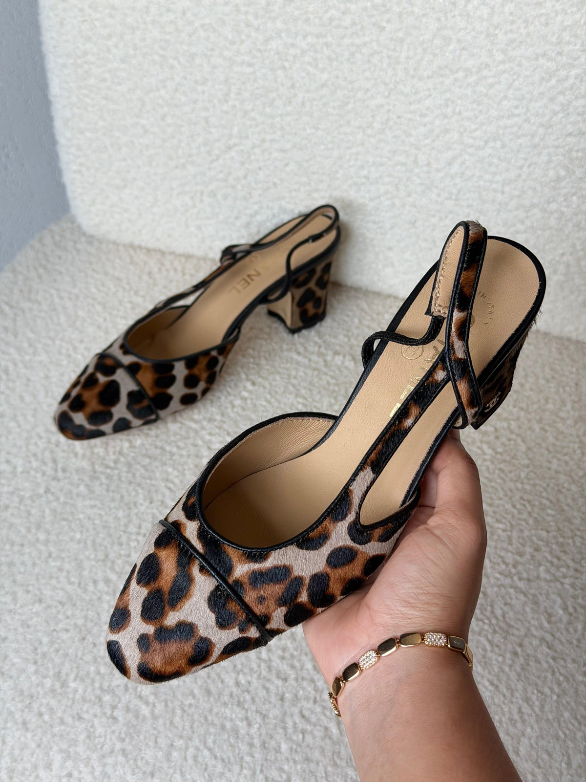 Chanel Metallic Tweed Slingback Pumps
