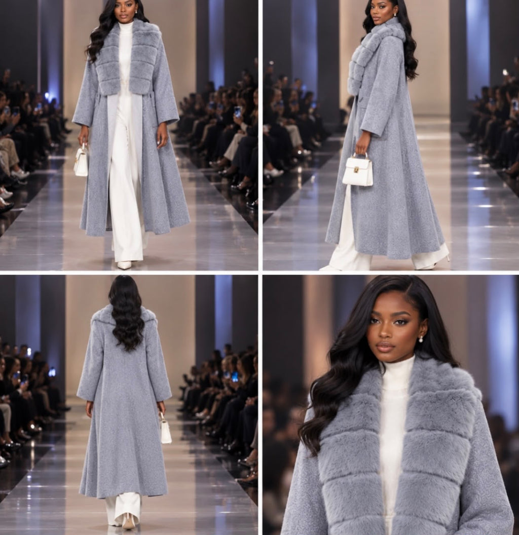 Loro Piana Long Cashmere Coat with Fur Collar