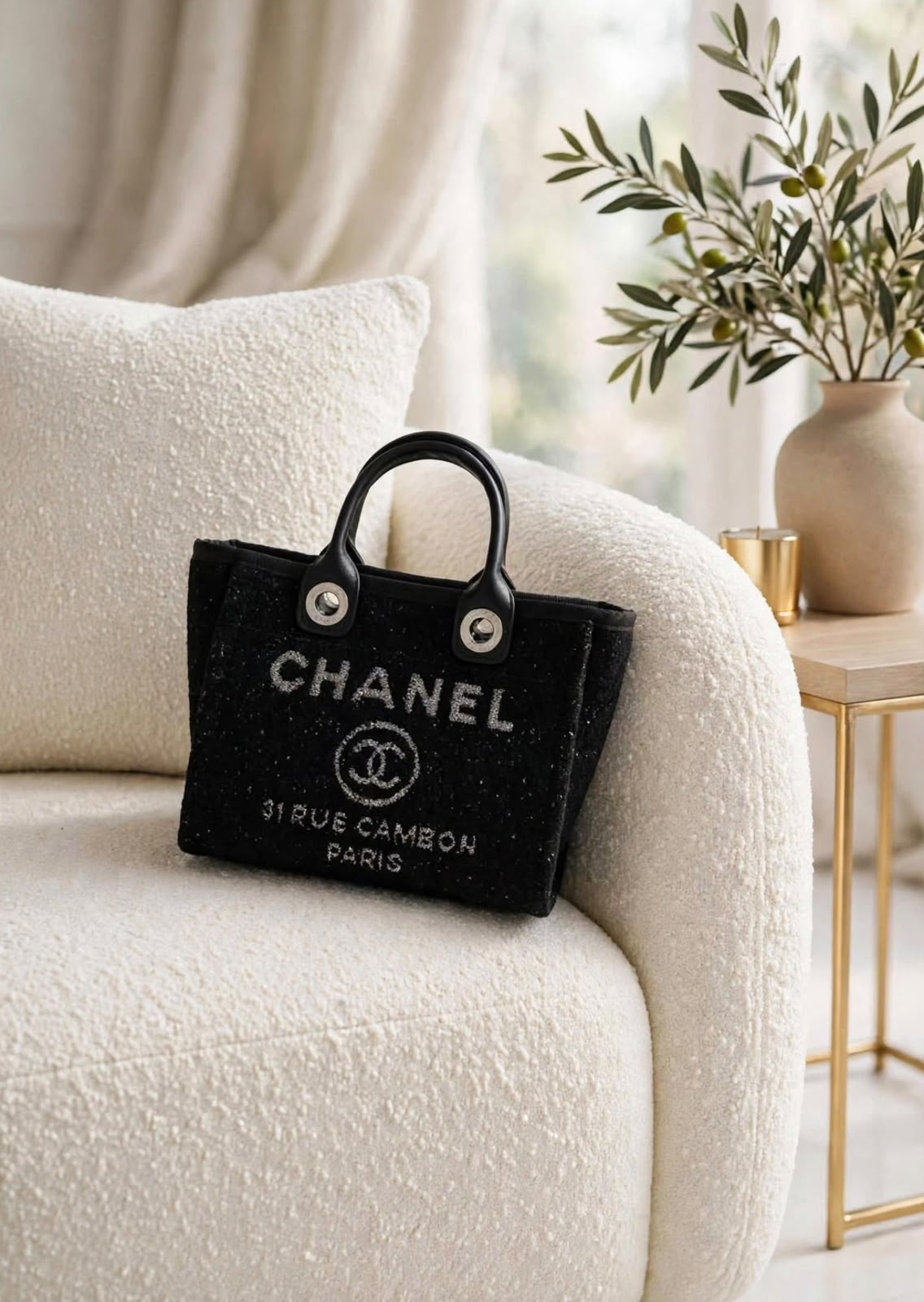 Chanel Deauville Tweed Tote Bag