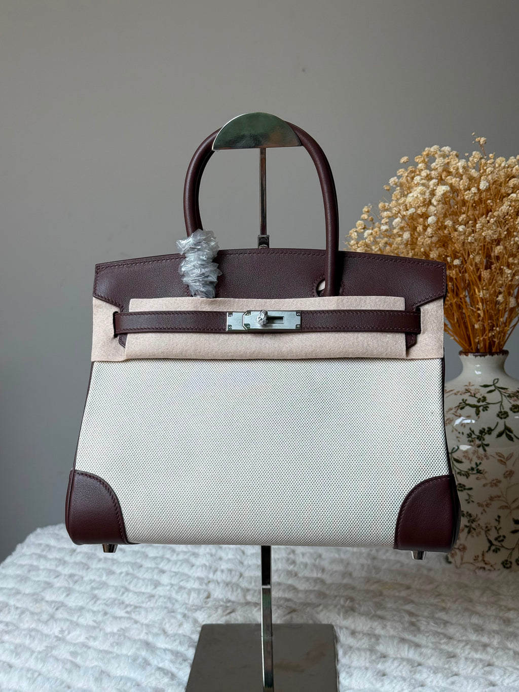 Hermès Birkin Canvas and Leather Trim Bag / 30 CM