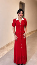 SANDRO  Red Knit Long Dress