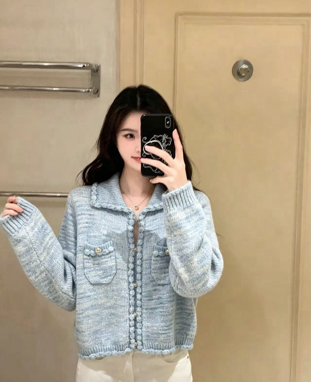 CHANEL Two-Pocket Knit Cardigan