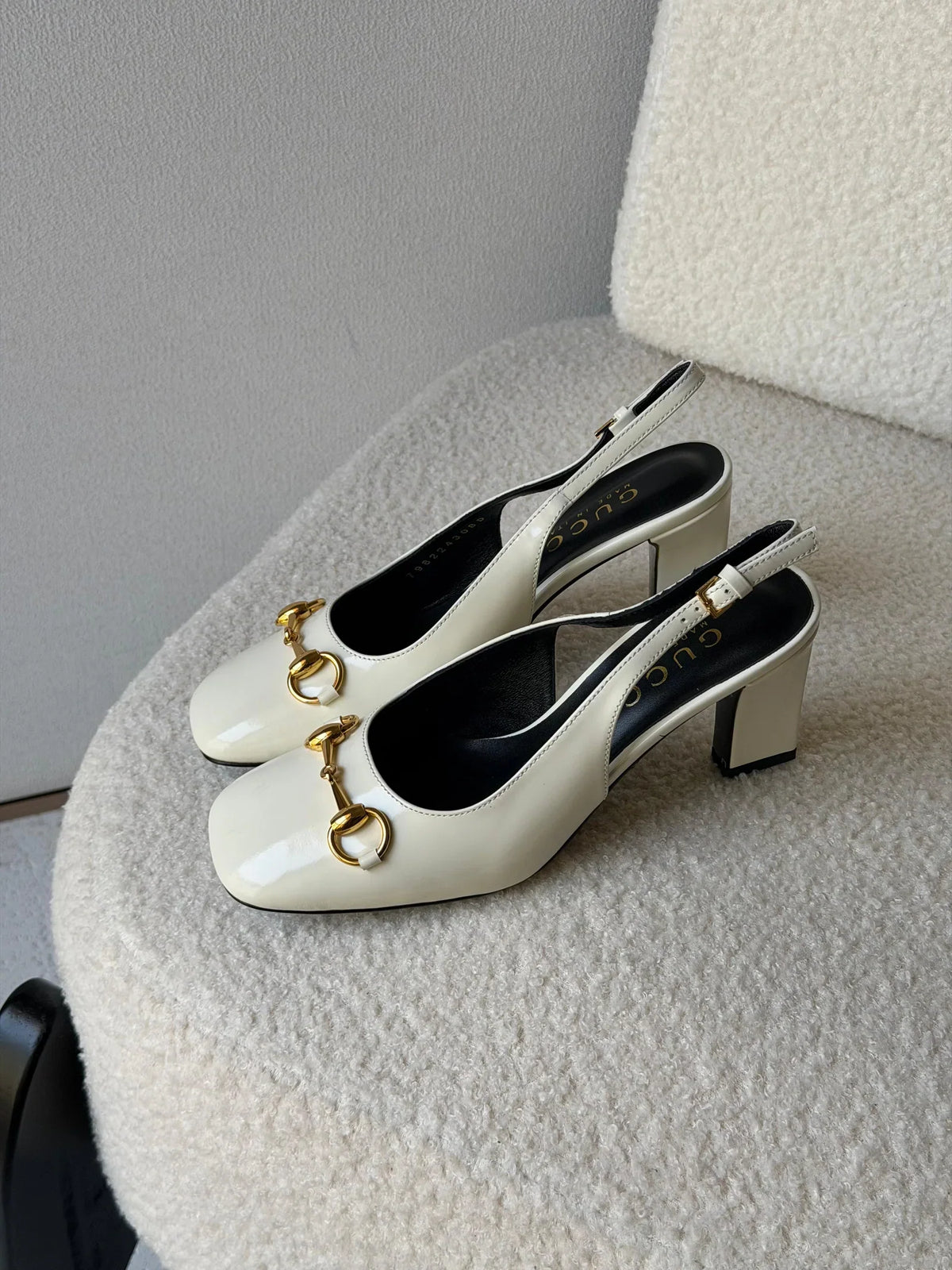 Gucci Leather Horsebit Slingback Pumps