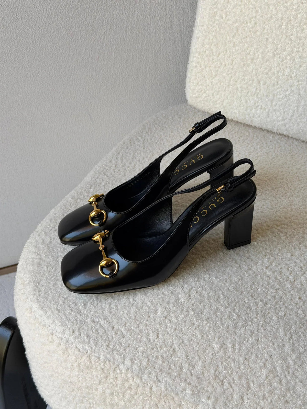 Gucci Leather Horsebit Slingback Pumps
