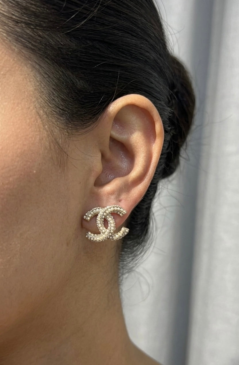 Chanel CC Logo Earrings