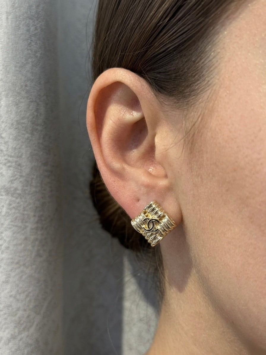 Chanel CC Logo Earrings