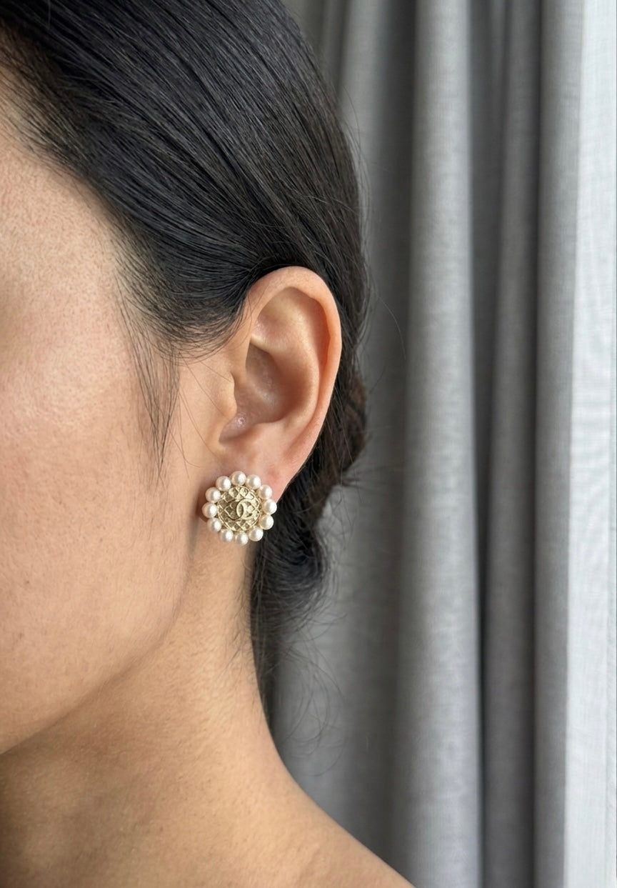 Chanel CC Logo Earrings