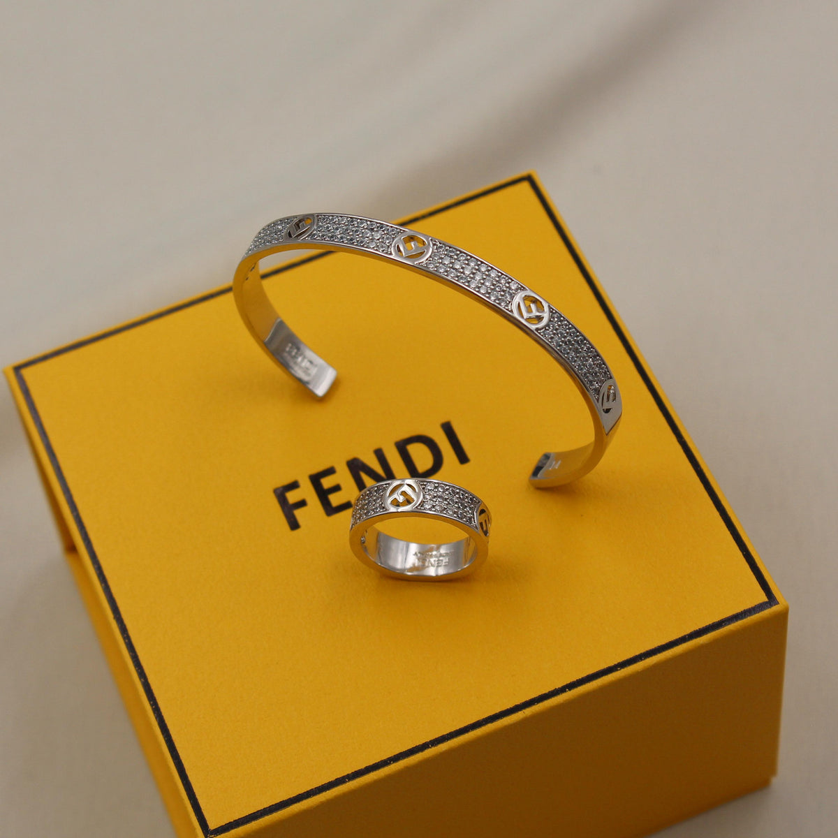 Fendi F Is Fendi Crystal Station Bracelet