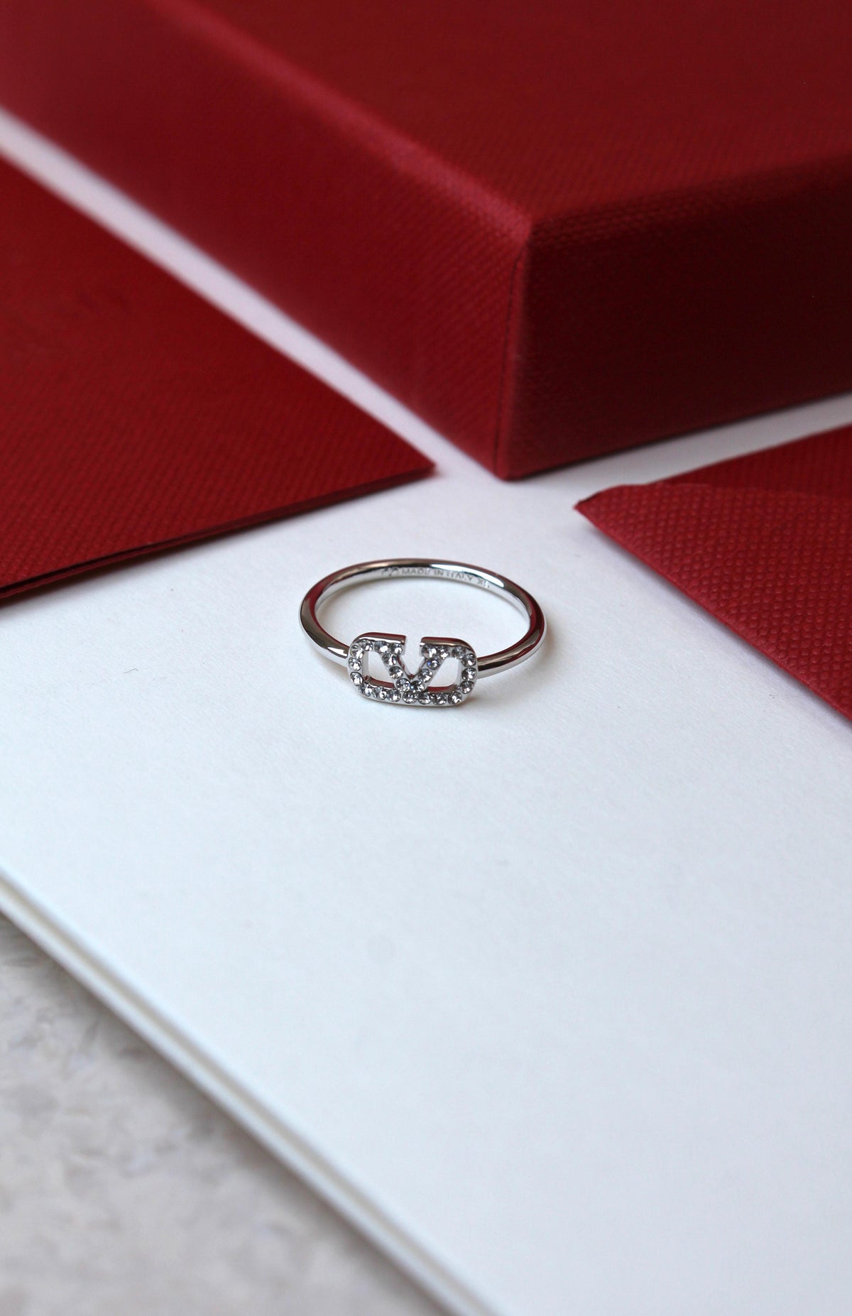 Valentino Garavani VLogo Signature Crystal Ring