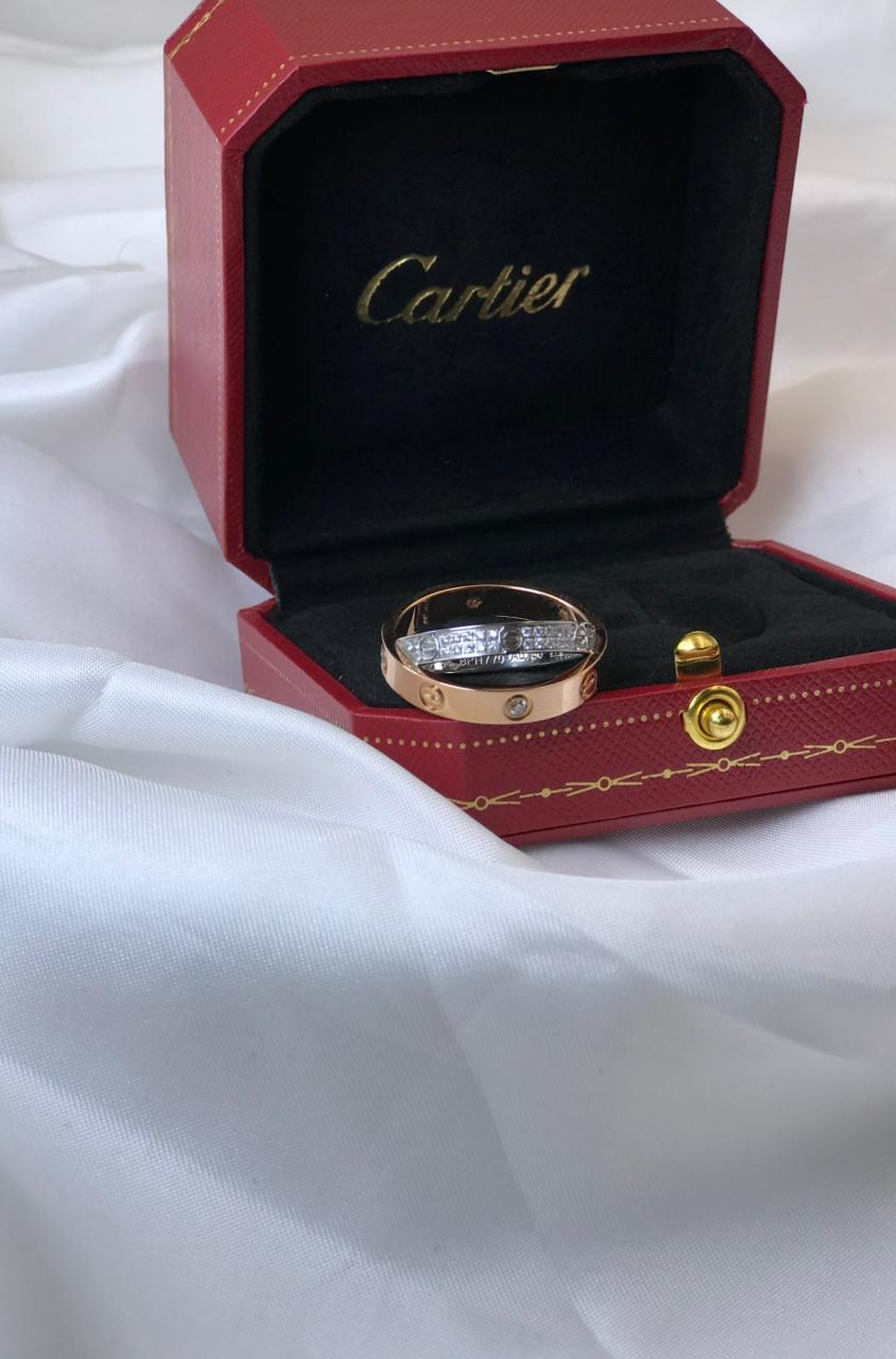Cartier Double Band Pave Ring