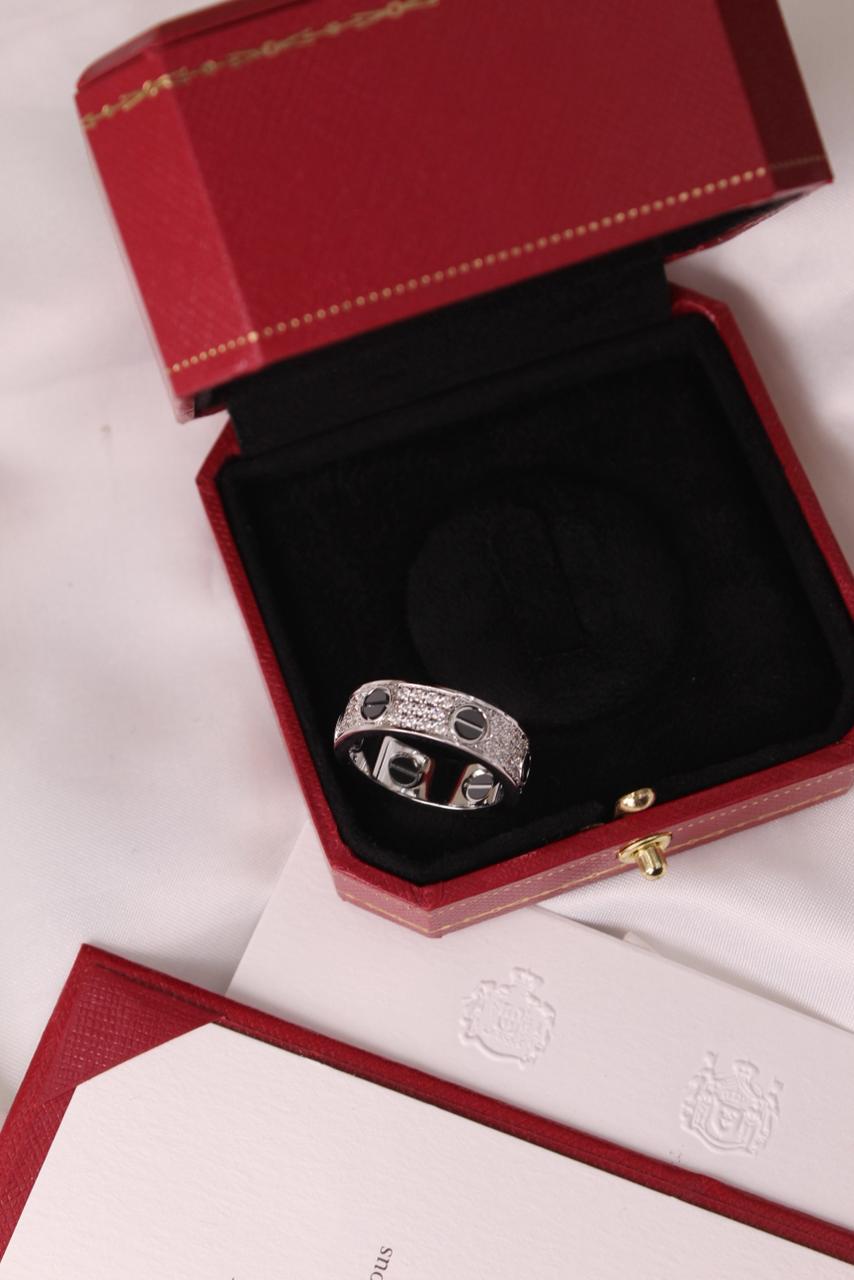 Cartier Wide Pave Screw Ring