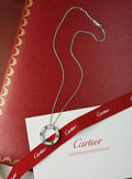 Cartier Silver Tone Embellished Screw Circle Necklace