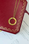 Cartier Gold Tone Three Accent Circle Necklace