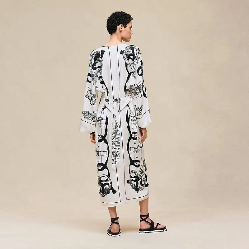 Hermès "Ferronnerie Remix" caftan Blanc Nacre