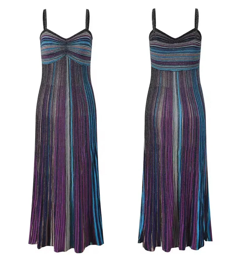 Missoni Blue Sequin-embellished Sleeveless Maxi dress