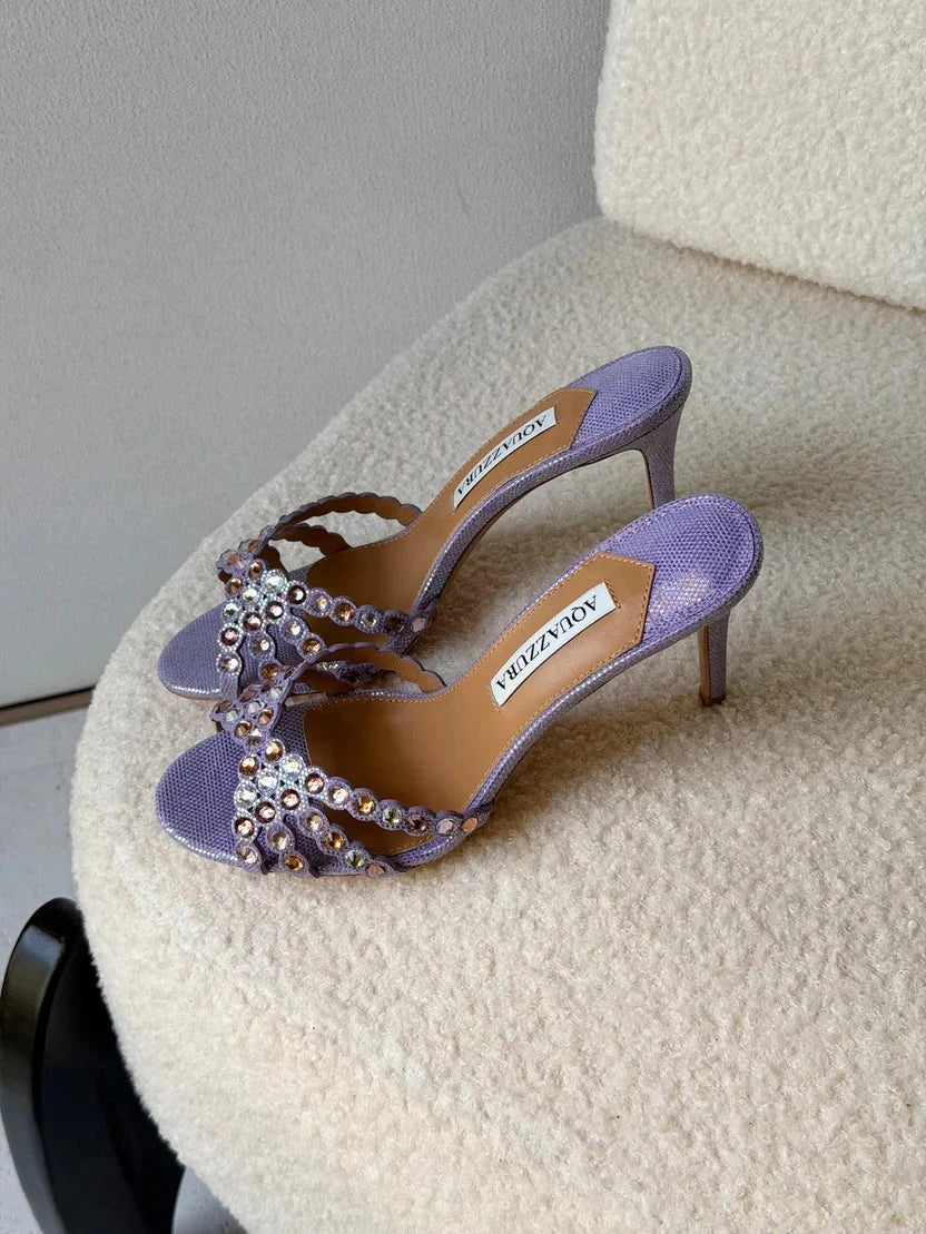 Aquazzura Tequila 75 mules - Purple / 36
