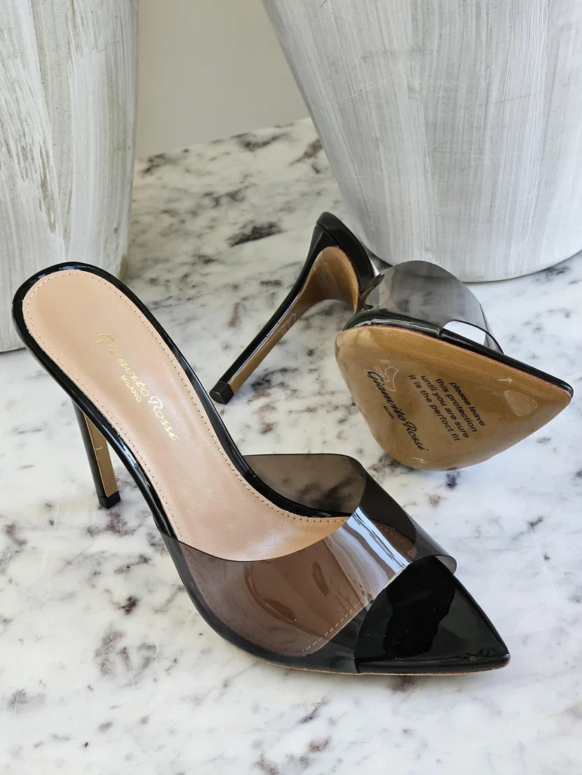 Gianvito Rossi Black Elle 105 Mule