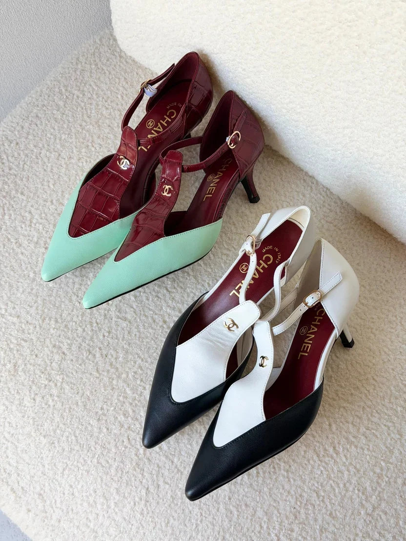 CHANEL Slingbacks - Lambskin & patent calfskin