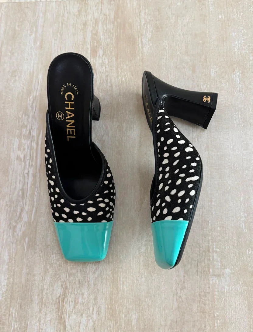 Chanel Mules in Lambskin & Patent Calfskin