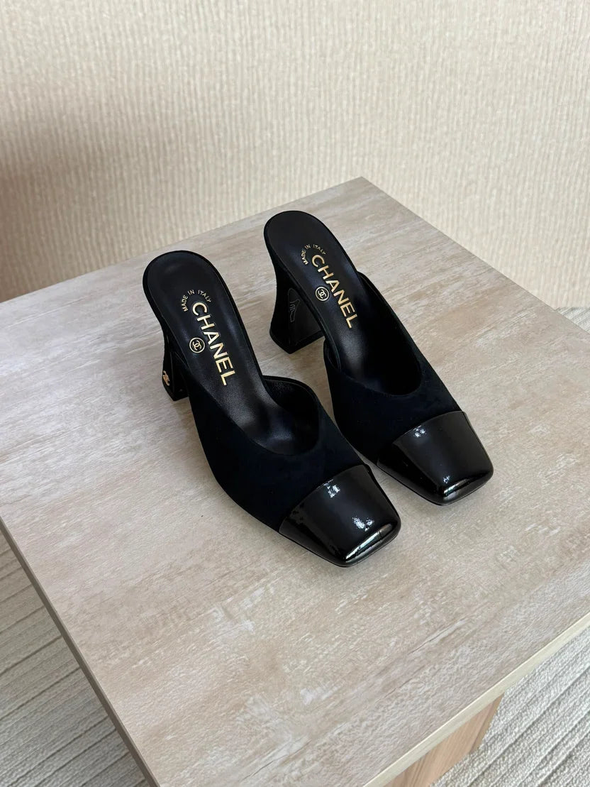 Chanel Mules in Lambskin & Patent Calfskin