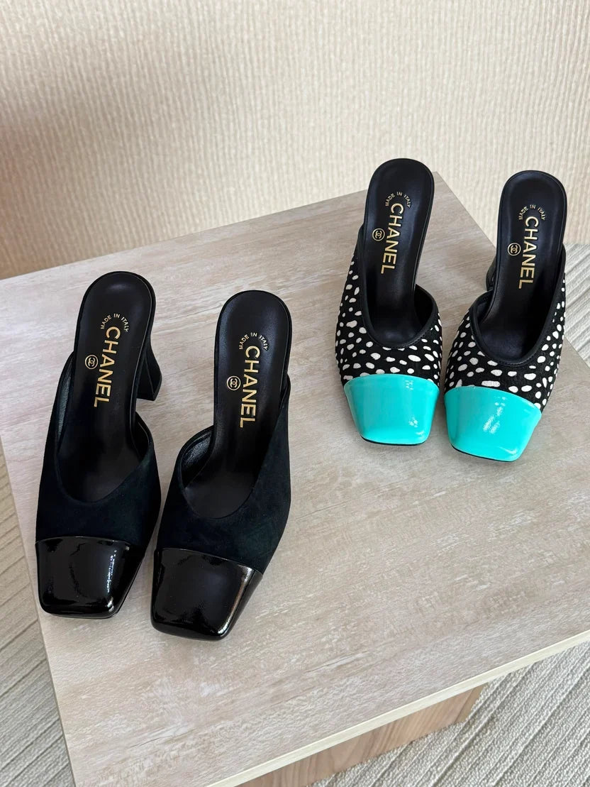 Chanel Mules in Lambskin & Patent Calfskin