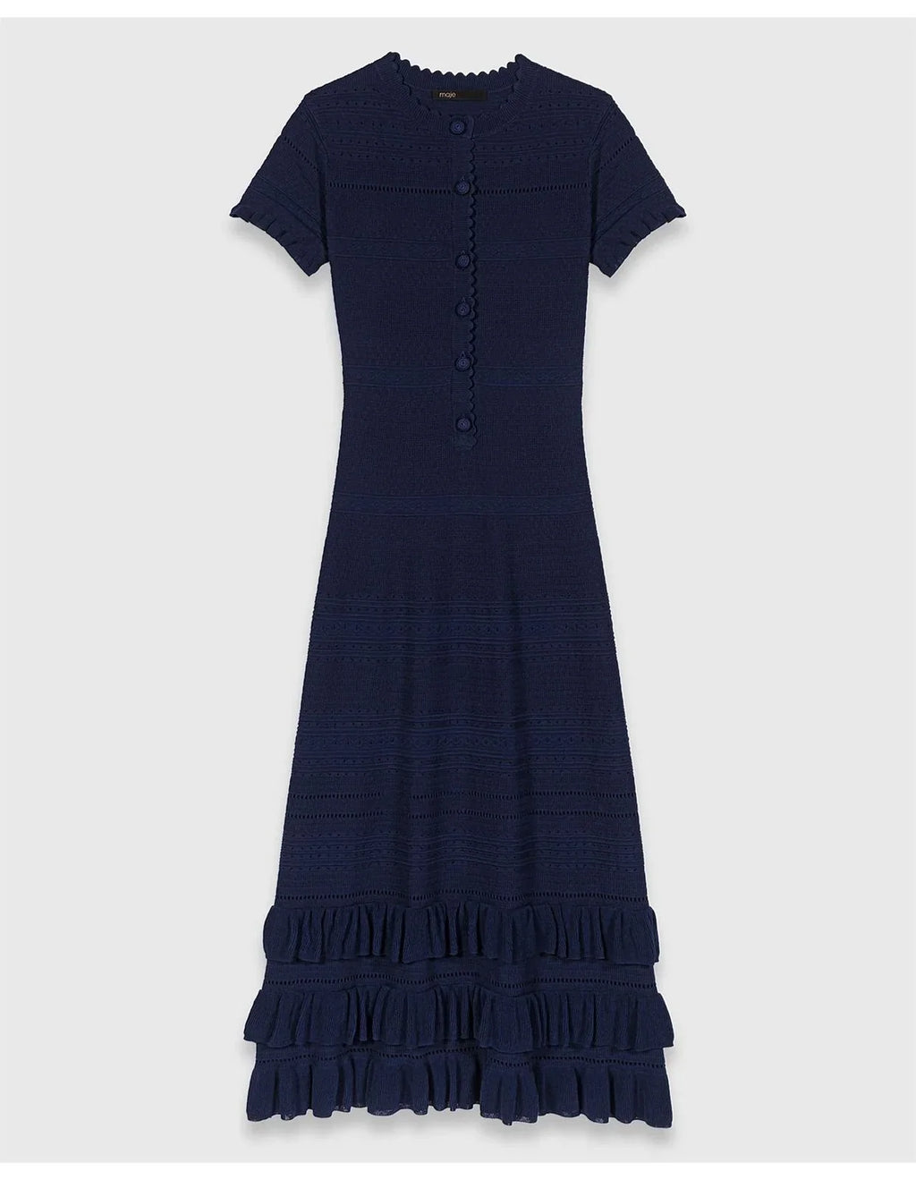 Maje Pointelle Midi Dress