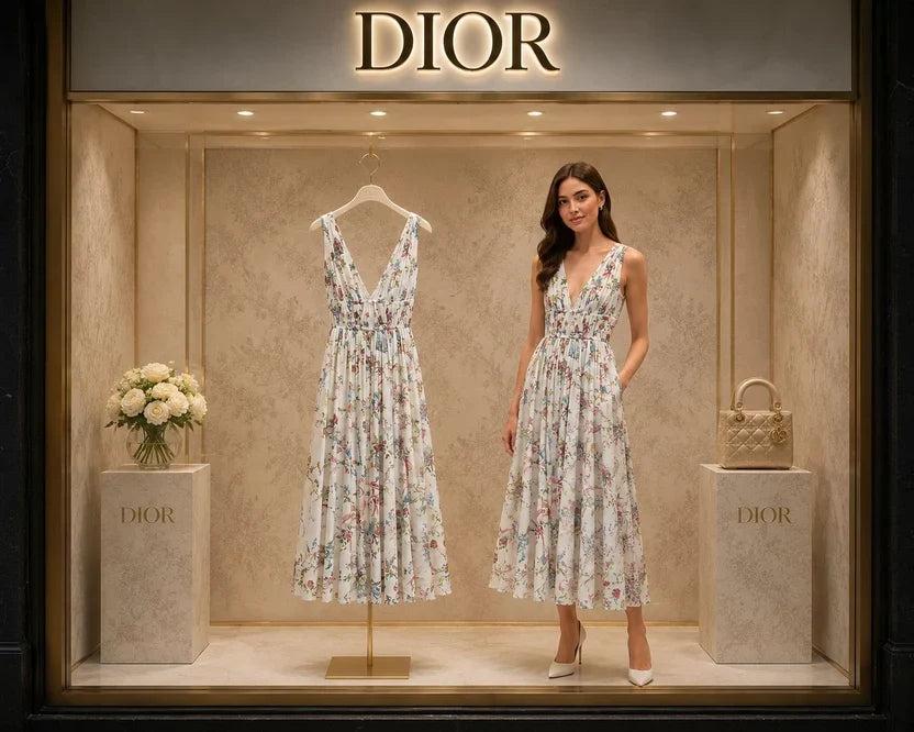 Dior Dioriviera Mid-Length Flared Dress