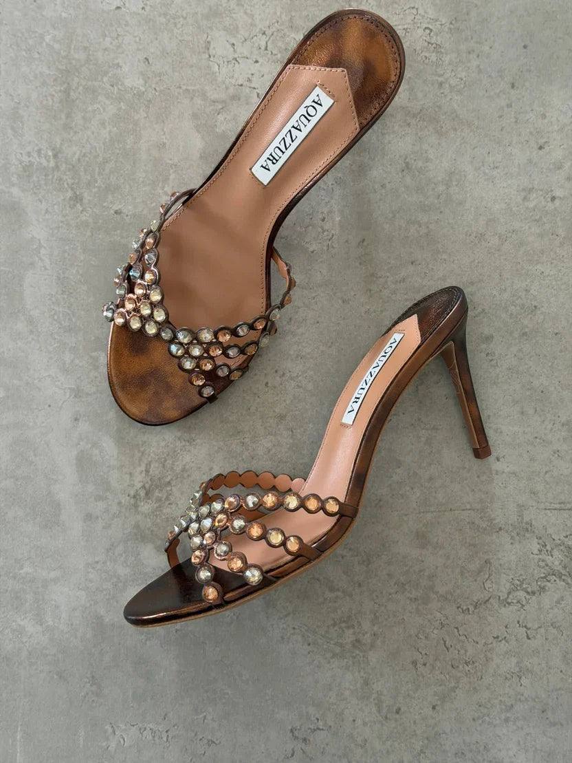 Aquazzura Tequila Embellished Sandals