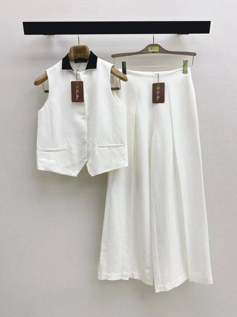 Loro Piana White Linen two-piece Set