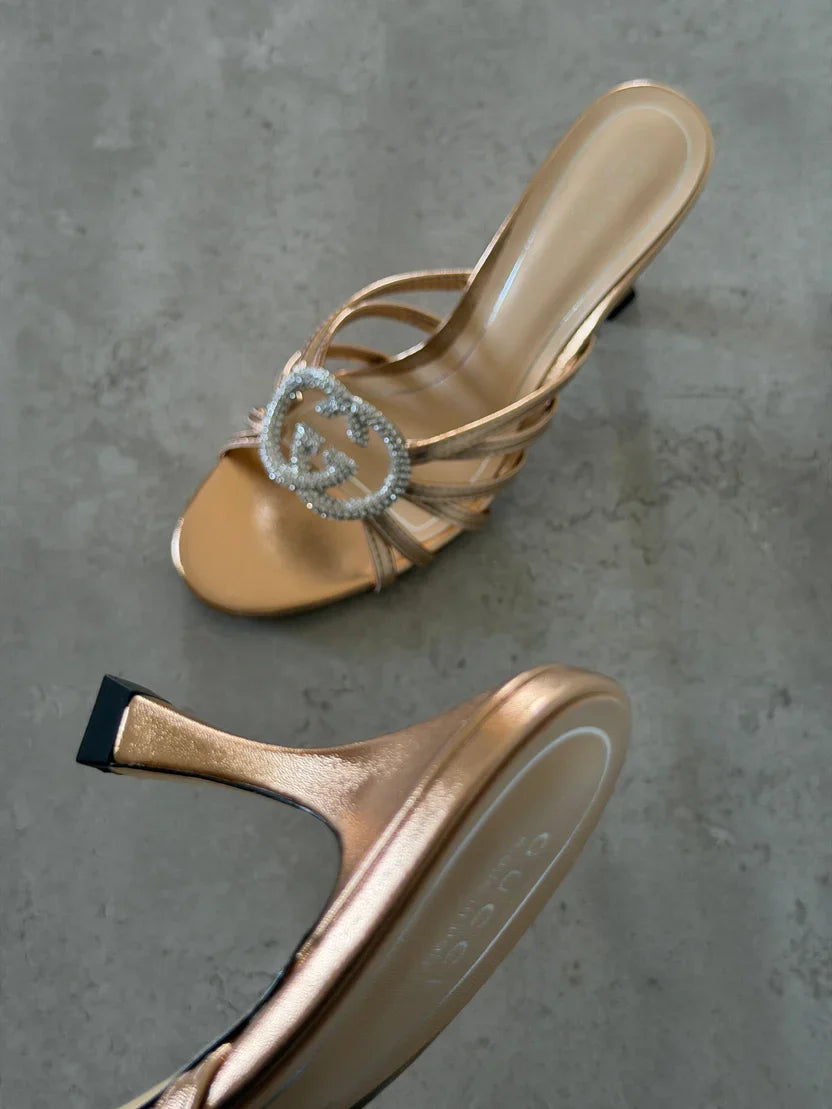 Gucci Crystal Interlocking G Sandal