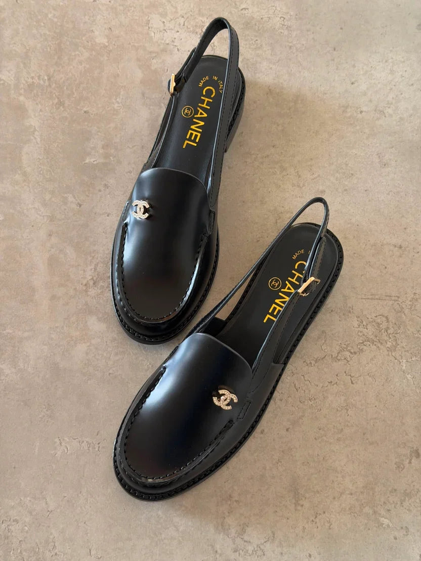 Chanel Calfskin Slingback Loafers