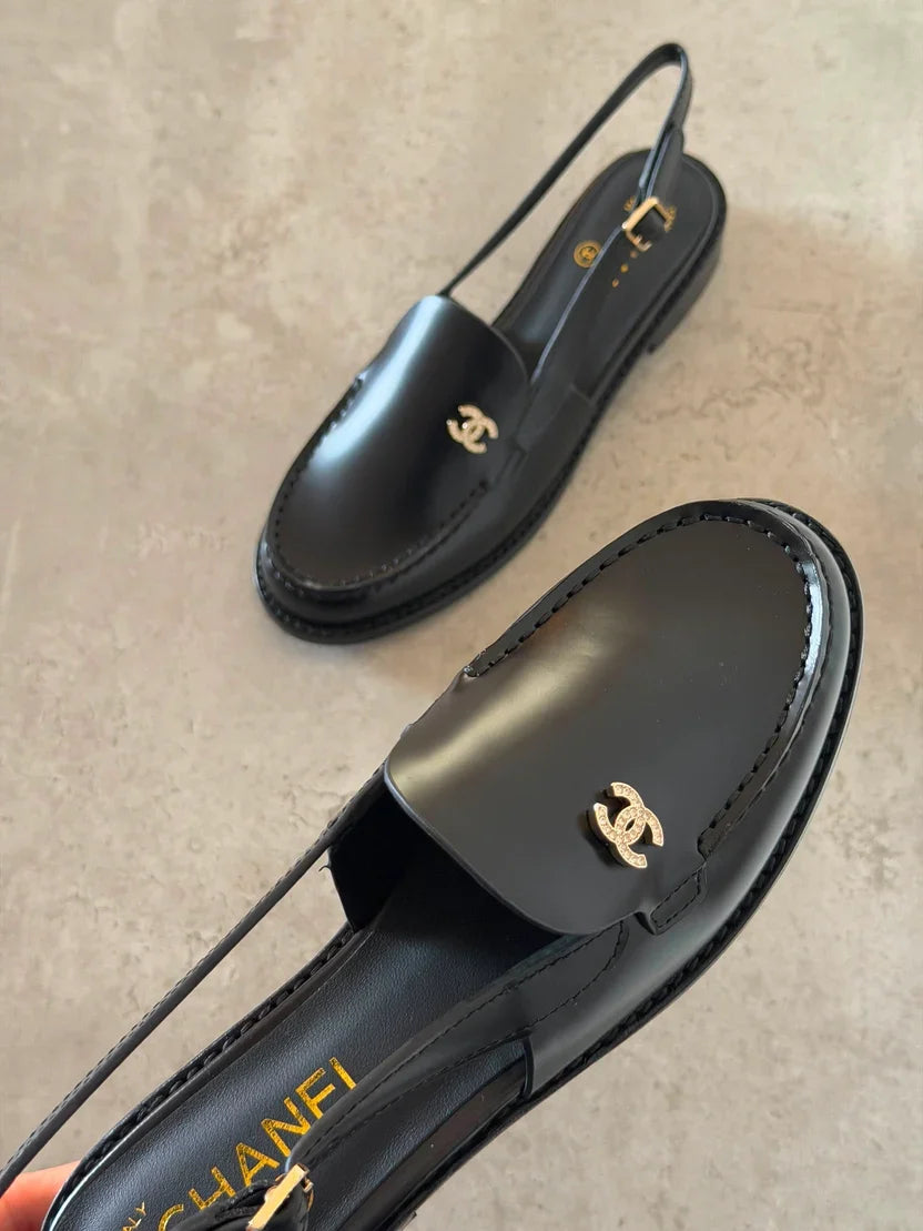 Chanel Calfskin Slingback Loafers