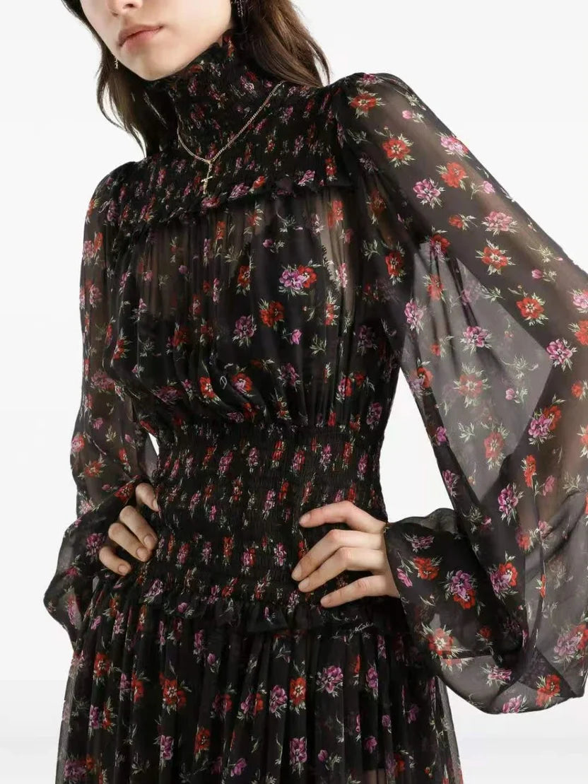 Dolce & Gabbana Silk Floral Maxi Dress
