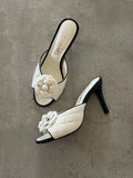Chanel Camellia Quilted Lambskin Mule Sandals