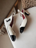 Chanel Lambskin & Patent Calfskin Slingbacks