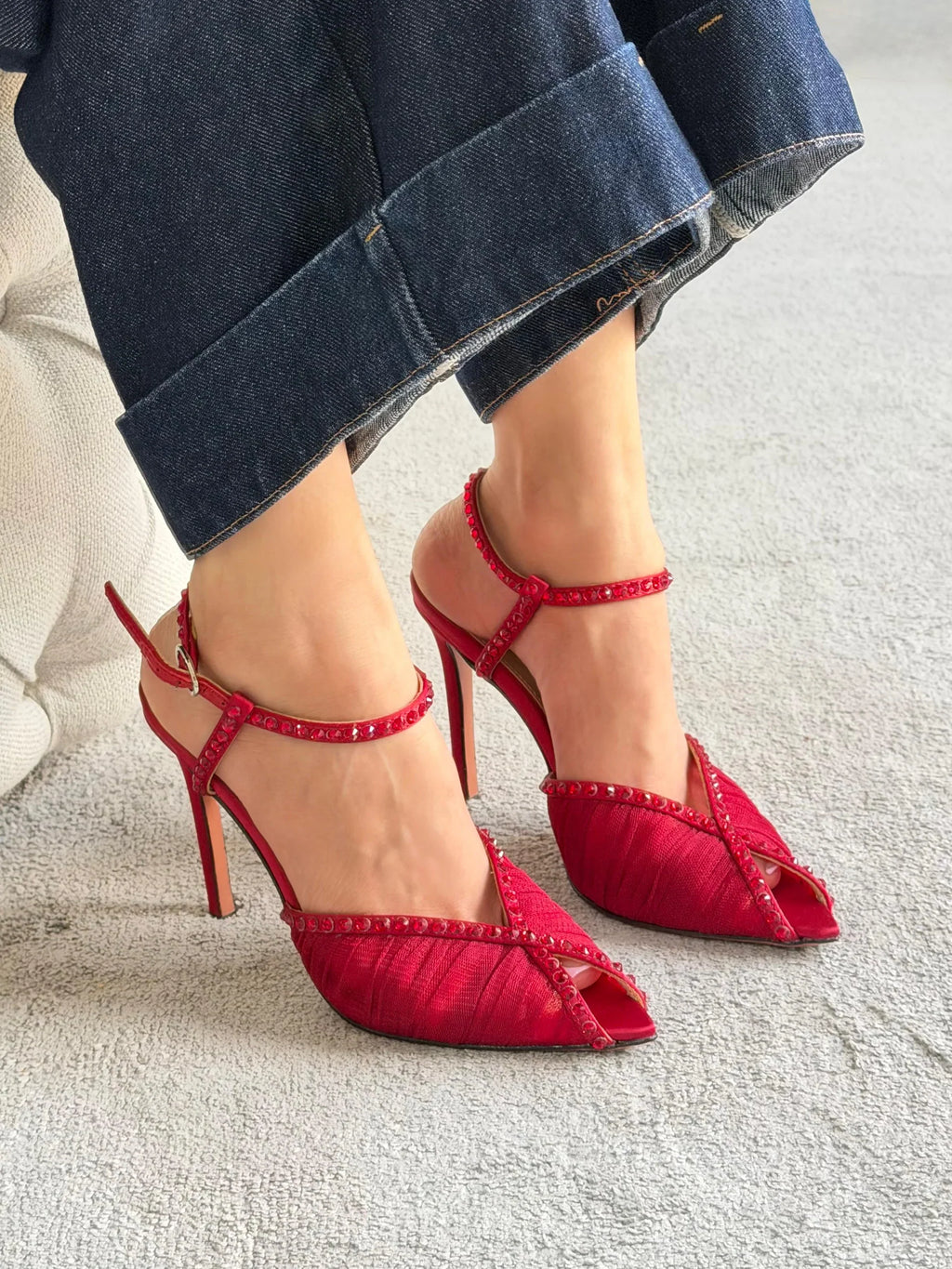 Andrea Wazen Katy 105 Crystal Sandals