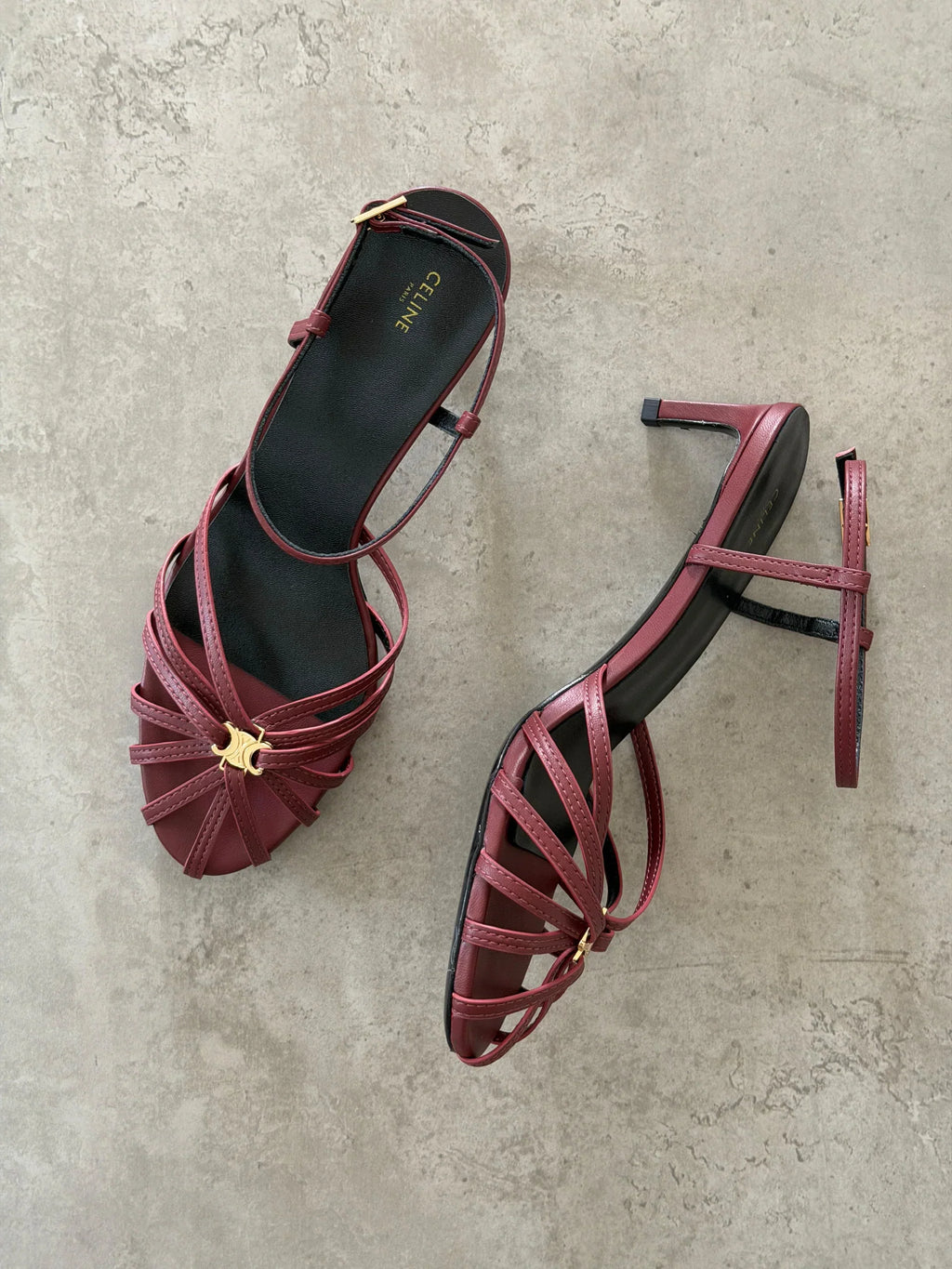 Celine Triomphe Sandals in Lambskin