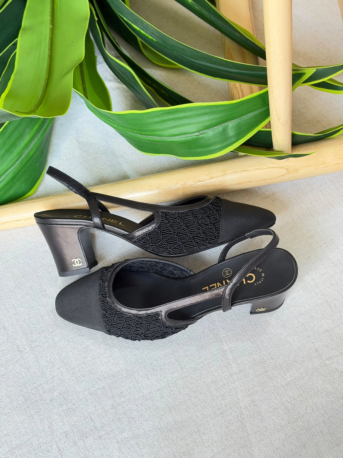 Chanel Suede Slingback Pumps
