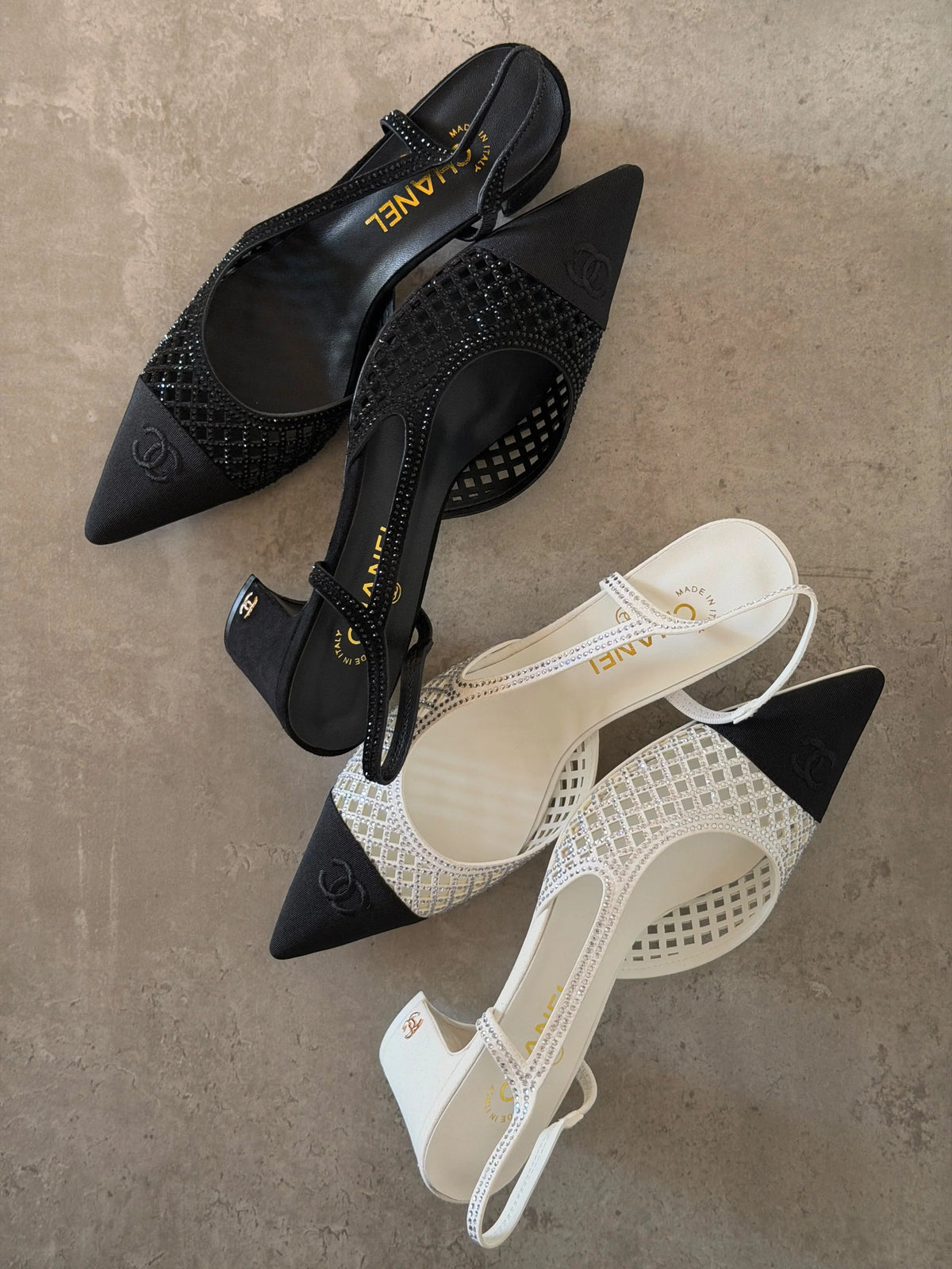 Chanel Strass Mesh Slingback Pump