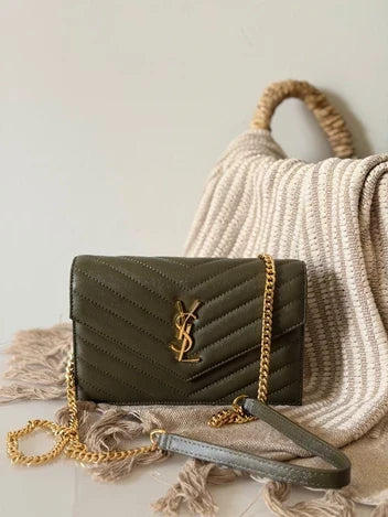 Saint Laurent Cassandre Envelope Chain Wallet