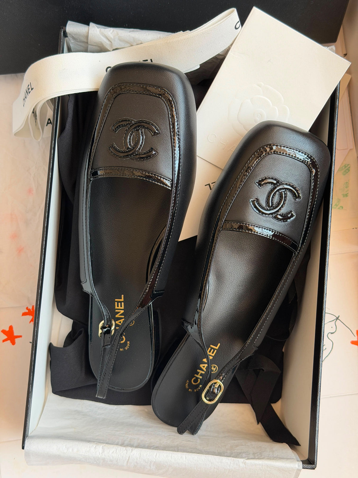 Chanel Square Toe Flats