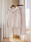 Loro Piana Relaxed Cashmere Hoodie and Wide-Leg Trousers Set