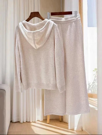 Loro Piana Relaxed Cashmere Hoodie and Wide-Leg Trousers Set