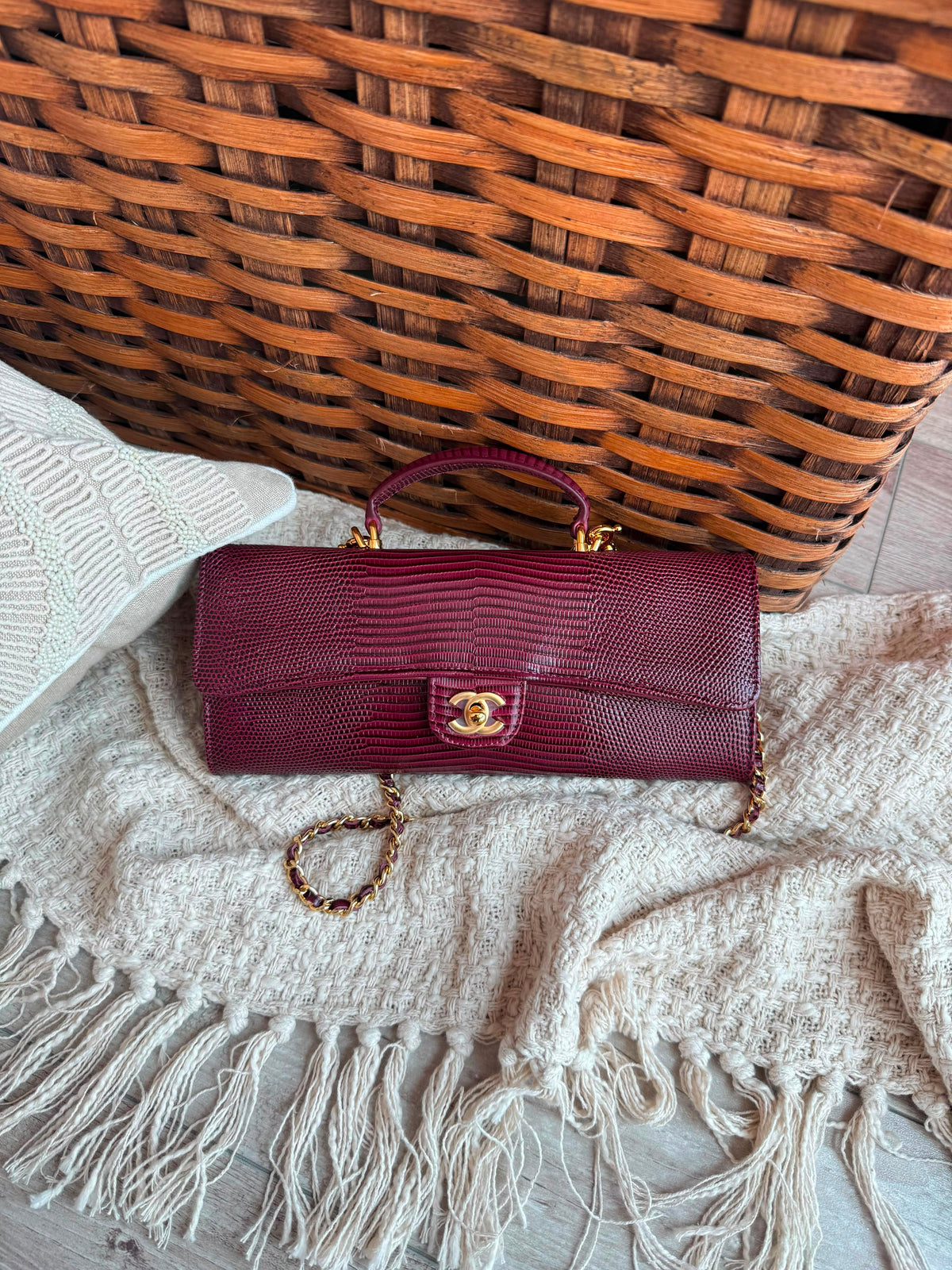 Chanel Long Top Handle Clutch with Chain