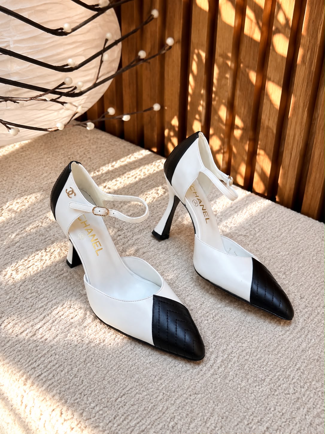Chanel Two-Tone Leather Pumps