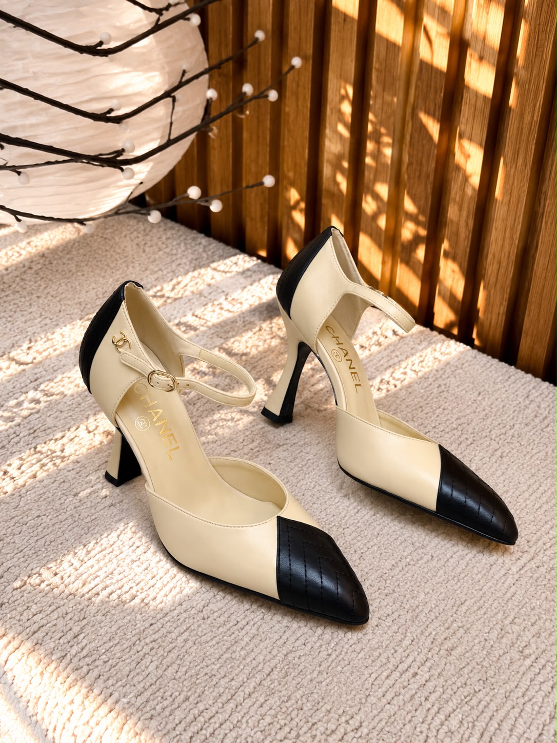 Chanel Two-Tone Leather Pumps