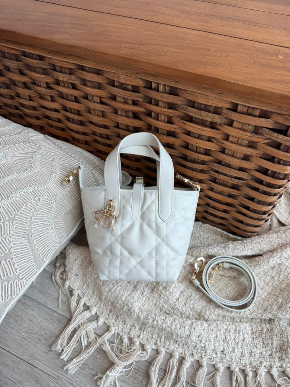 Dior Mini Book Tote Macrocannage Calfskin ￼